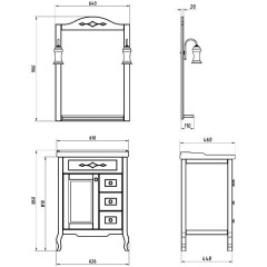 Комплект мебели ASB-Woodline Флоренция квадро 60 бук тироль массив ясеня