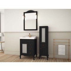 Комплект мебели ASB-Woodline Флоренция квадро 60 чёрный массив ясеня