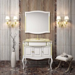Комплект мебели Opadiris Лаура 100 белый с мраморной столешницей