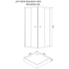 Душевой угол Sturm Joy new ST-JOY0909-NTRCR-NEW 900x900x1900