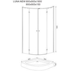 Душевой угол Sturm Luna new ST-LUNA0909-NTRCR-NEW 900x900x1900