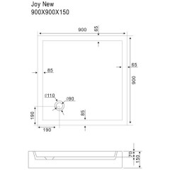 Поддон акриловый Sturm DW Joy new DW-JOY090915-NWT-NEW 900x900x150