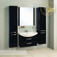 Комплект мебели Акватон Ария 80 М черный глянец