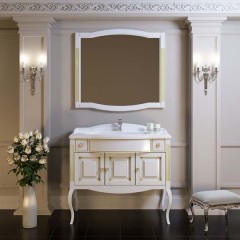 Комплект мебели Opadiris Лаура 100 белый с раковиной из литьевого мрамора