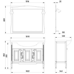 Комплект мебели ASB-Woodline Модена 105 белый массив ясеня