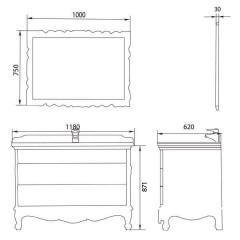 Комплект мебели Афина 120 белый (арт.171625)