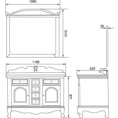 Комплект мебели Неаполь 120 (арт.171643)