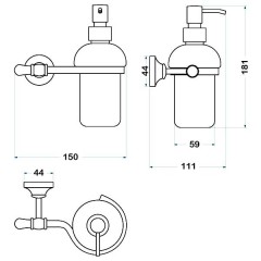 Дозатор жидкого мыла настенный Sturm Jacklyn LUX-JAC-CA310-CR