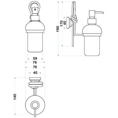 Дозатор жидкого мыла настенный Sturm Merilyn LUX-MER-EL313-GL