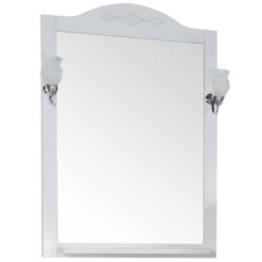 Зеркало ASB-Woodline Флоренция квадро 60 белый массив ясеня