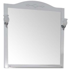 Зеркало ASB-Woodline Флоренция квадро 80 белый массив ясеня