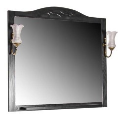 Зеркало ASB-Woodline Флоренция квадро 90 чёрный массив ясеня