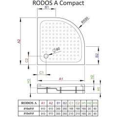 Поддон акриловый Radaway Rodos A 80 Compact 4P88155-03