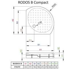 Поддон акриловый Radaway Rodos B 90 Compact 4D99155-03