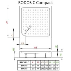 Поддон акриловый Radaway Rodos C 80 Compact 4K88155-04