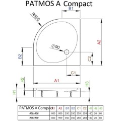 Поддон акриловый Radaway Patmos A 90 Compact 4S99155-05