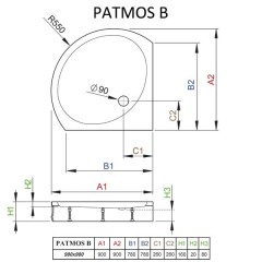 Поддон акриловый Radaway Patmos B 90 4T99155-03
