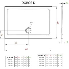 Поддон акриловый Radaway Doros D 100x90 SDRD1090-01