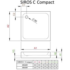 Поддон акриловый Radaway Siros C 80 Compact SBC8817-2