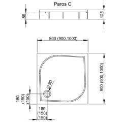 Поддон из литьевого мрамора Radaway Paros C 80 MBC8080-03-1