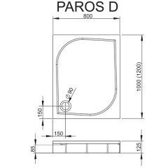 Поддон из литьевого мрамора Radaway Paros D 100x80 MBD8010-03-1