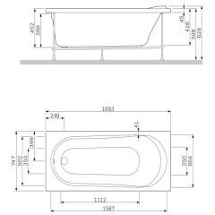 Панель фронтальная для ванны Am.Pm Joy W85A-170-075W-P
