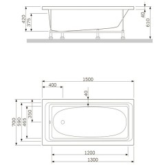 Панель фронтальная для ванны Am.Pm Sense W75A-150-070W-P