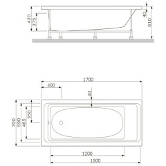 Панель фронтальная для ванны Am.Pm Sense W75A-170-070W-P