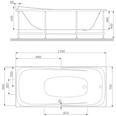 Панель фронтальная для ванны Am.Pm Sensation W30A-170-075W-P