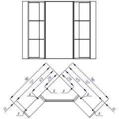 Центральный модуль углового зеркального шкафа Акватон Кантара 1A205702ANW70