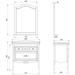 Комплект мебели ASB-Woodline Модерн 85 белый массив ясеня