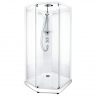 Душевая кабина IDO Showerama 10-5 пятиугольная 100x100 профиль белый, стекло прозрачное/прозрачное